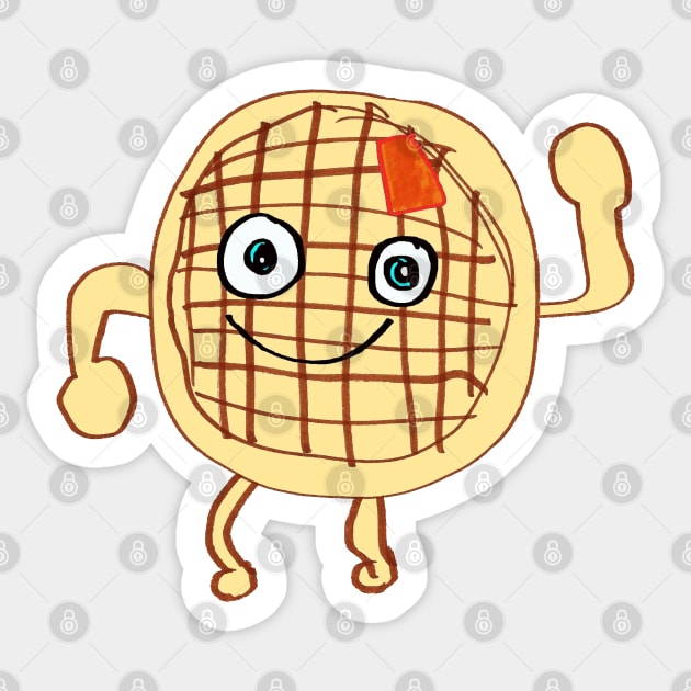 8 year old Jack: Waffle Man Sticker by Colonel JD McShiteBurger